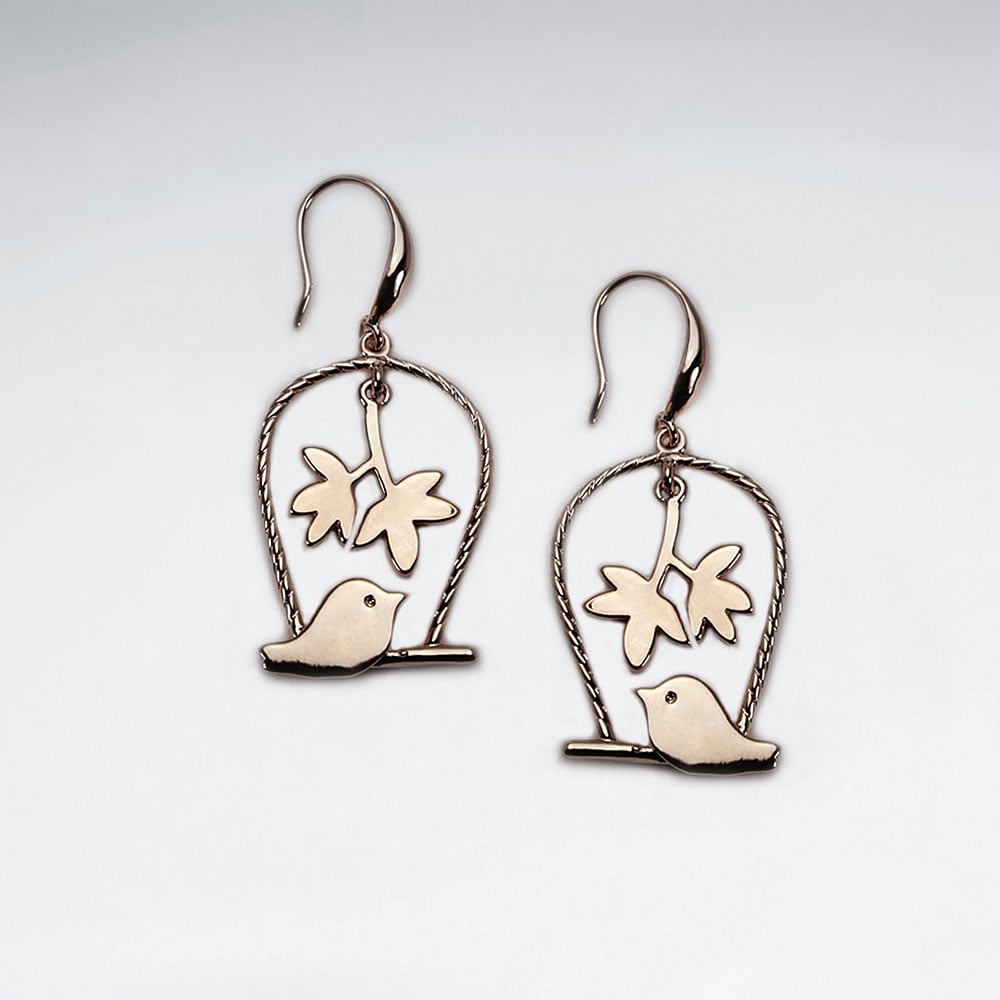 BrassOpenwork Birdcage Earrings