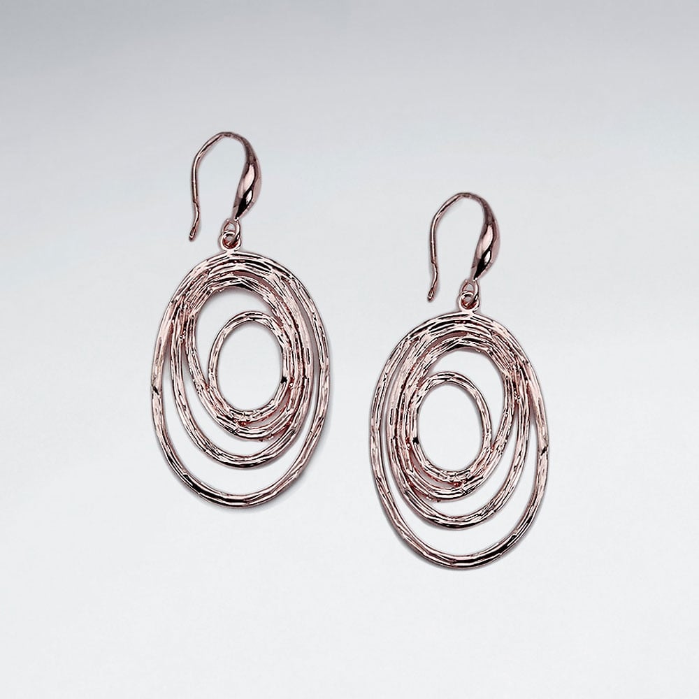 Brass Gradual Openwork Oval Earrings