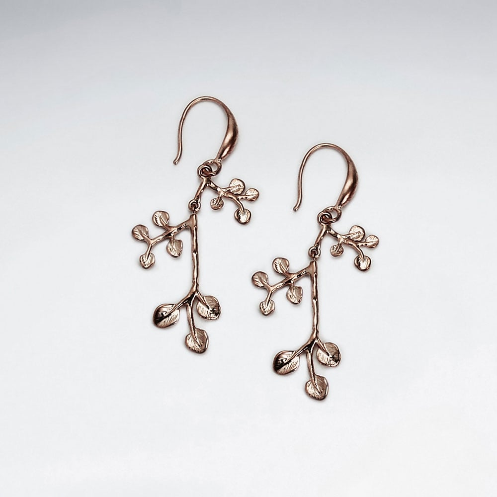 Brass Branching Limbs Earrings