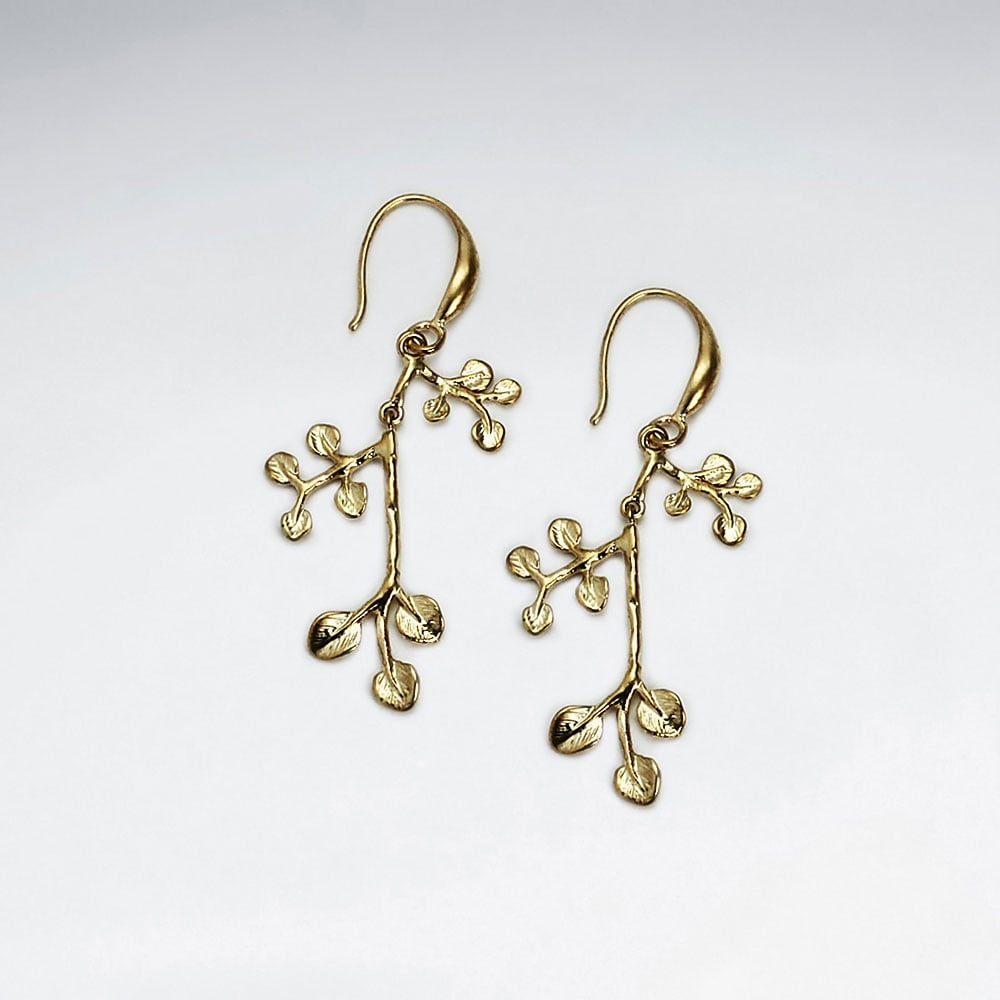 Brass Branching Limbs Earrings