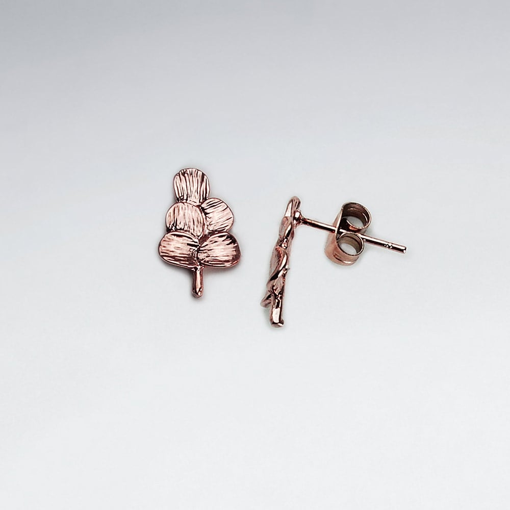 Brass Leaf Stud Earrings