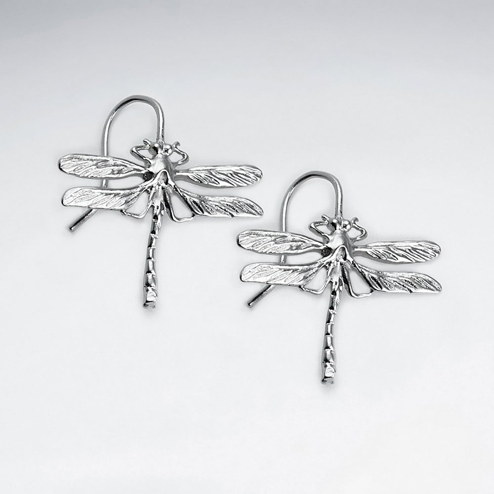 Brass Dragonfly Hook Earrings