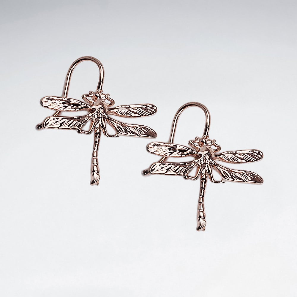 Brass Dragonfly Hook Earrings