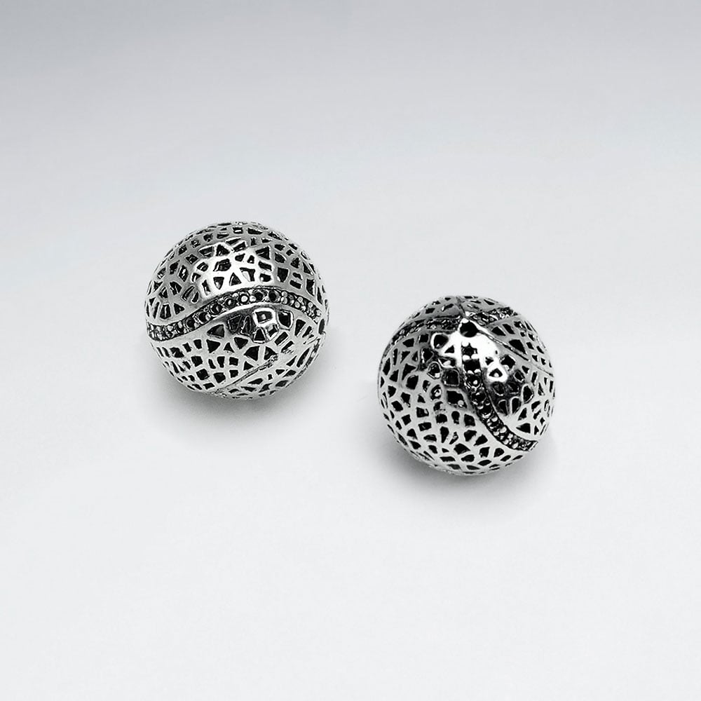 Brass Oxidized Perforated Dome Bead Pack Of 5 Pieces