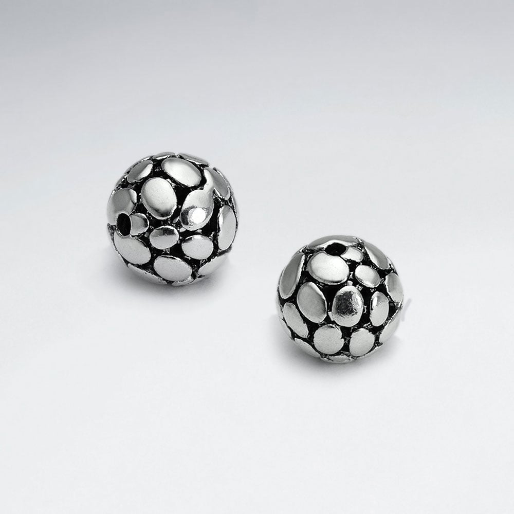 Brass Oxidized Flagstone Ball Bead Pack Of 5 Pieces
