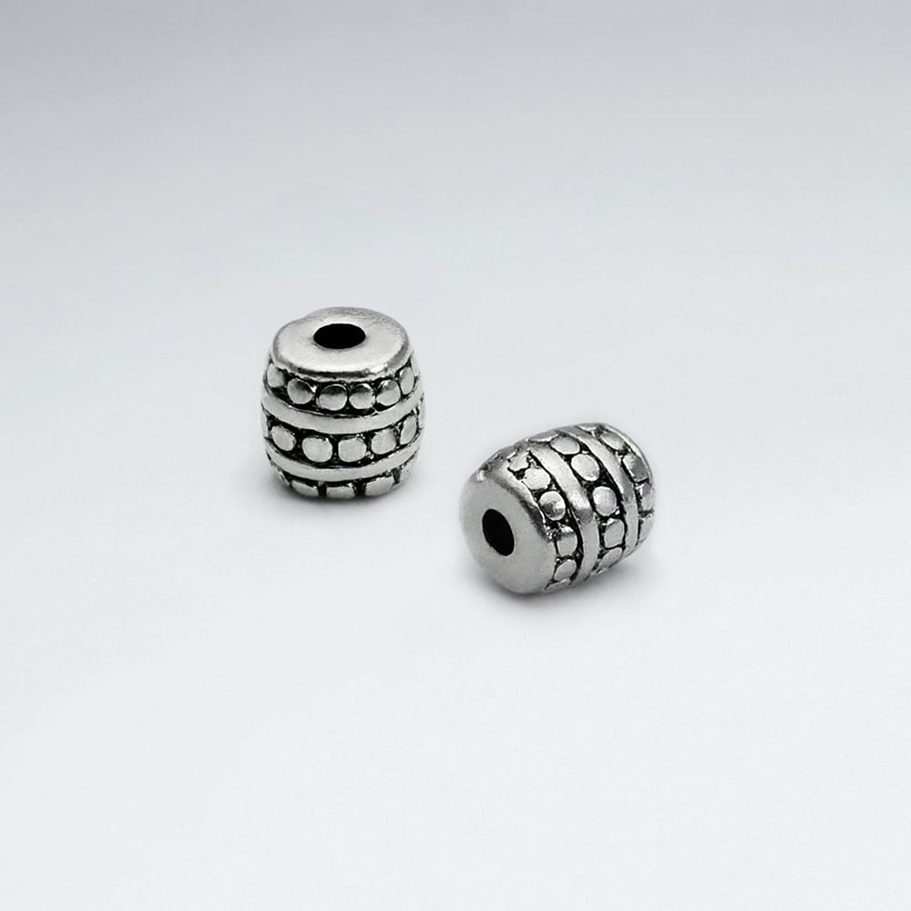 Brass Oxidized Printed Pattern Bead Pack Of 10 Pieces