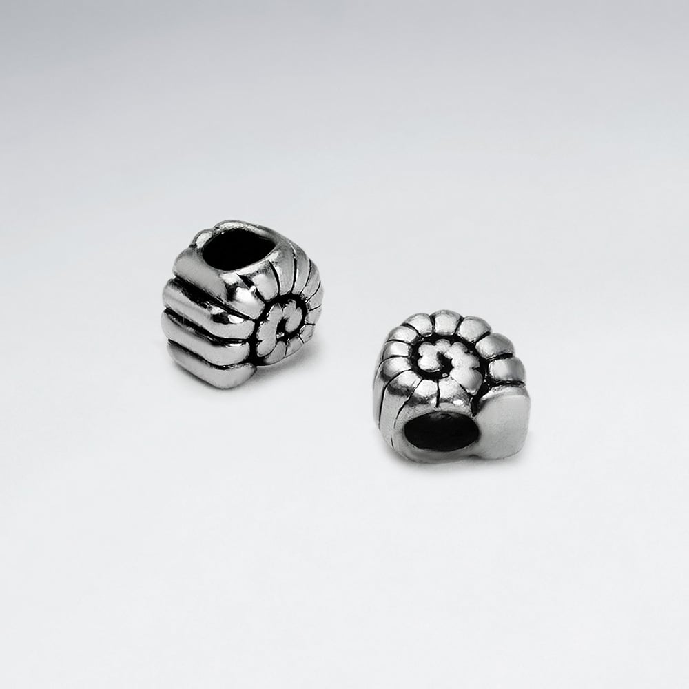 Brass Oxidized Shell Shape Bead Pack Of 10 Pieces