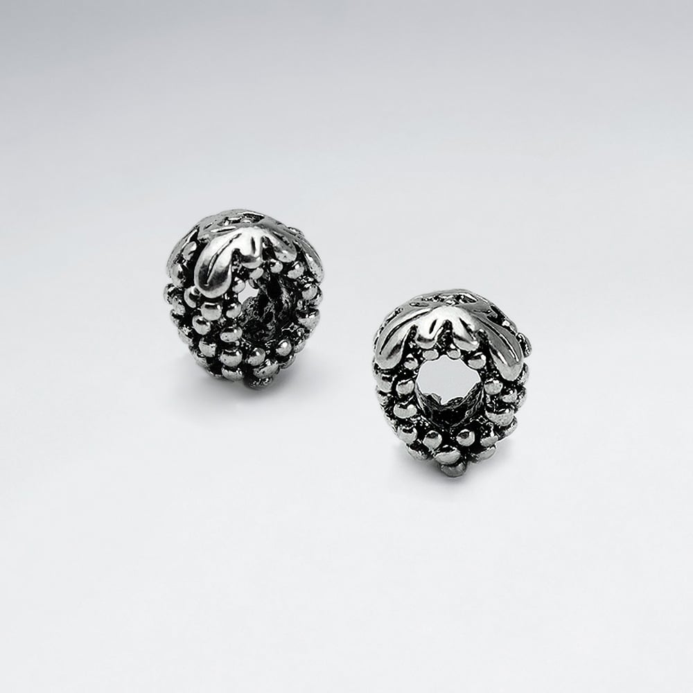 Brass Oxidized Grape Shaped  Bead Pack Of 10 Pieces