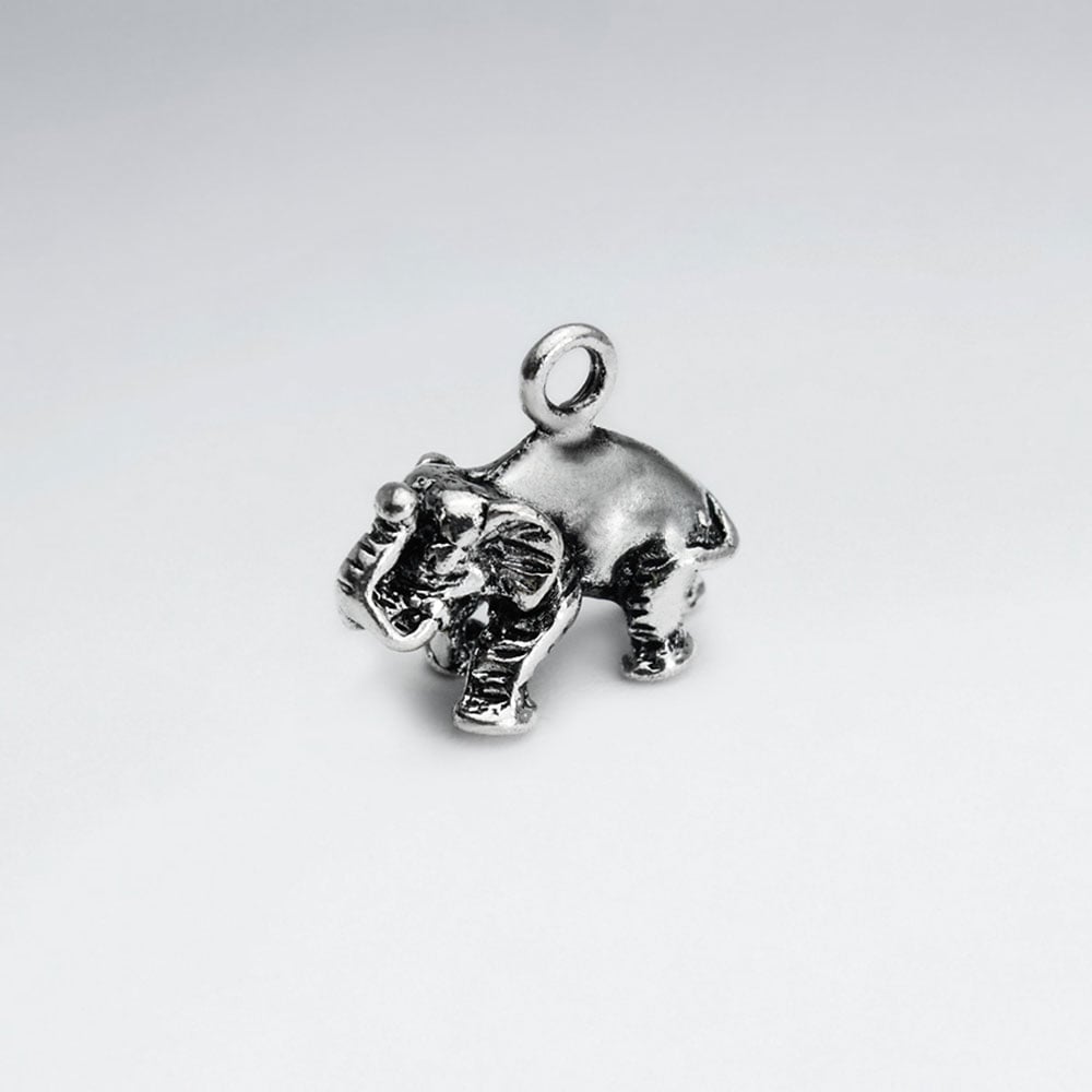 Brass Oxidized Detailed Elephant Pendant Pack Of 5 Pieces