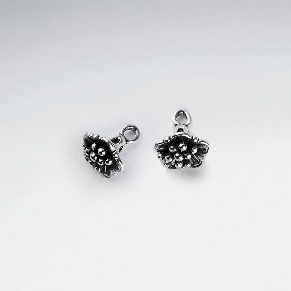 Brass Oxidized Bell Flower Pendant Pack Of 20 Pieces