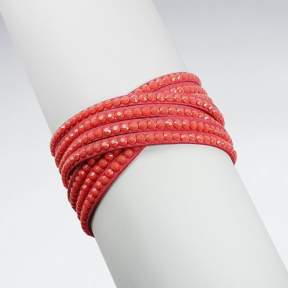 Crisscross Brown Leather Bangle Bracelet