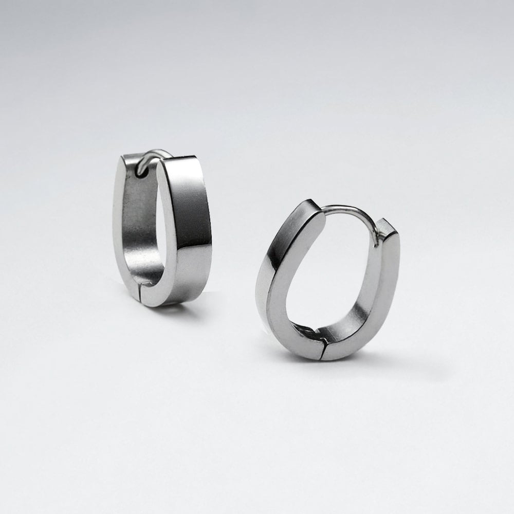 Stainless Steel Smooth Small U-Hoop Earrings