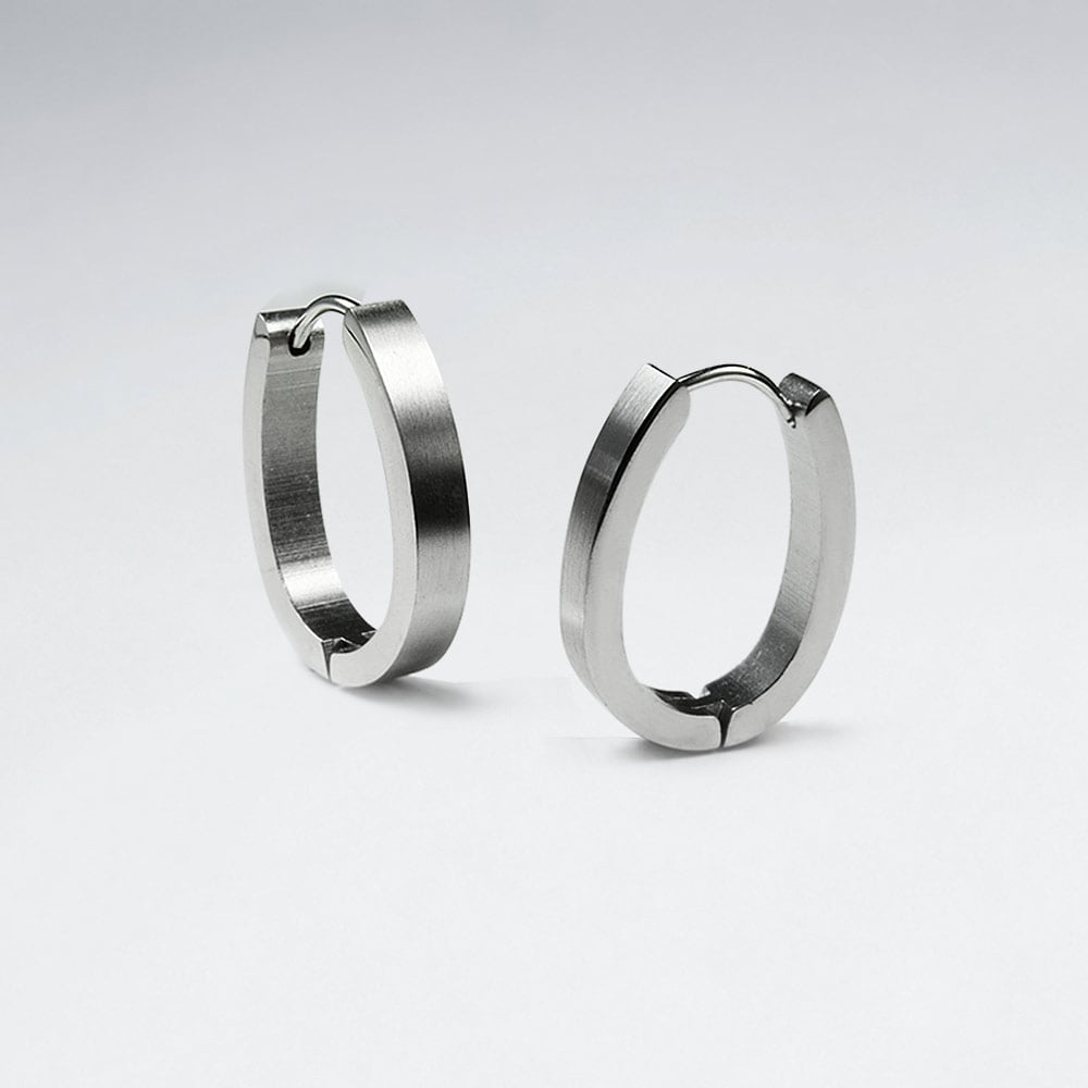 Stainless Steel Smooth U-Hoop Earrings