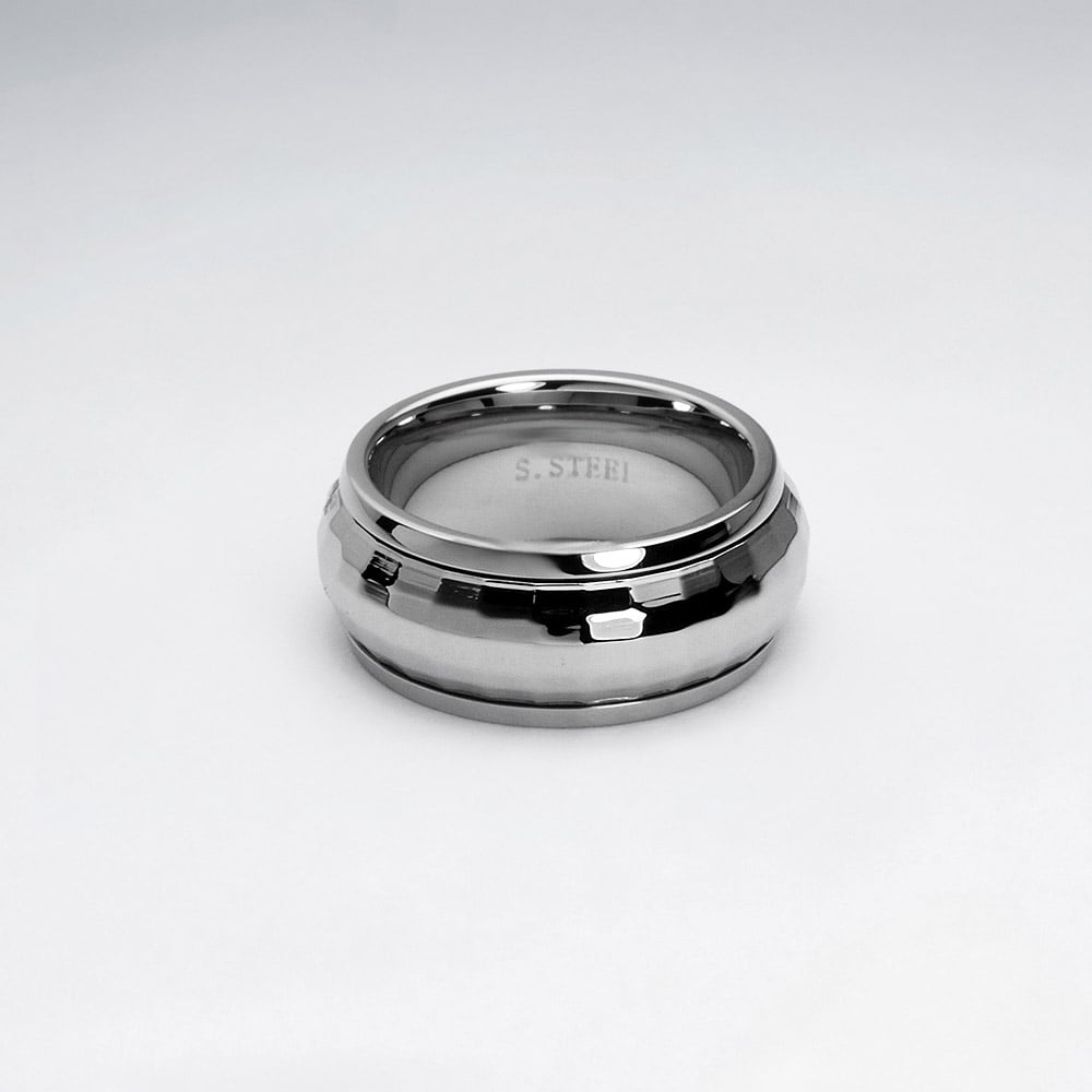 Stainless Steel Faceted Wrap Ring