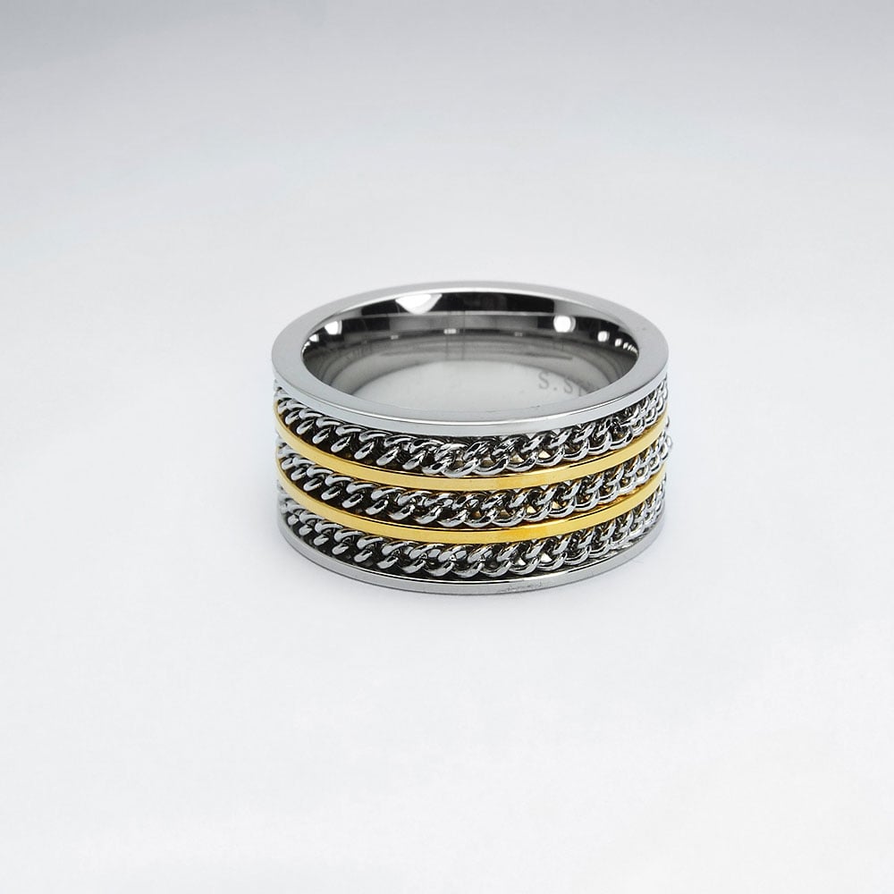 Stainless Steel Chain Band Ring