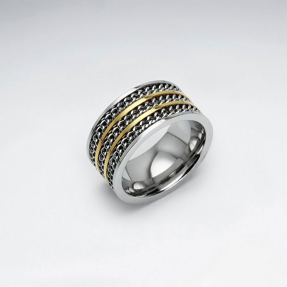 Stainless Steel Chain Band Ring