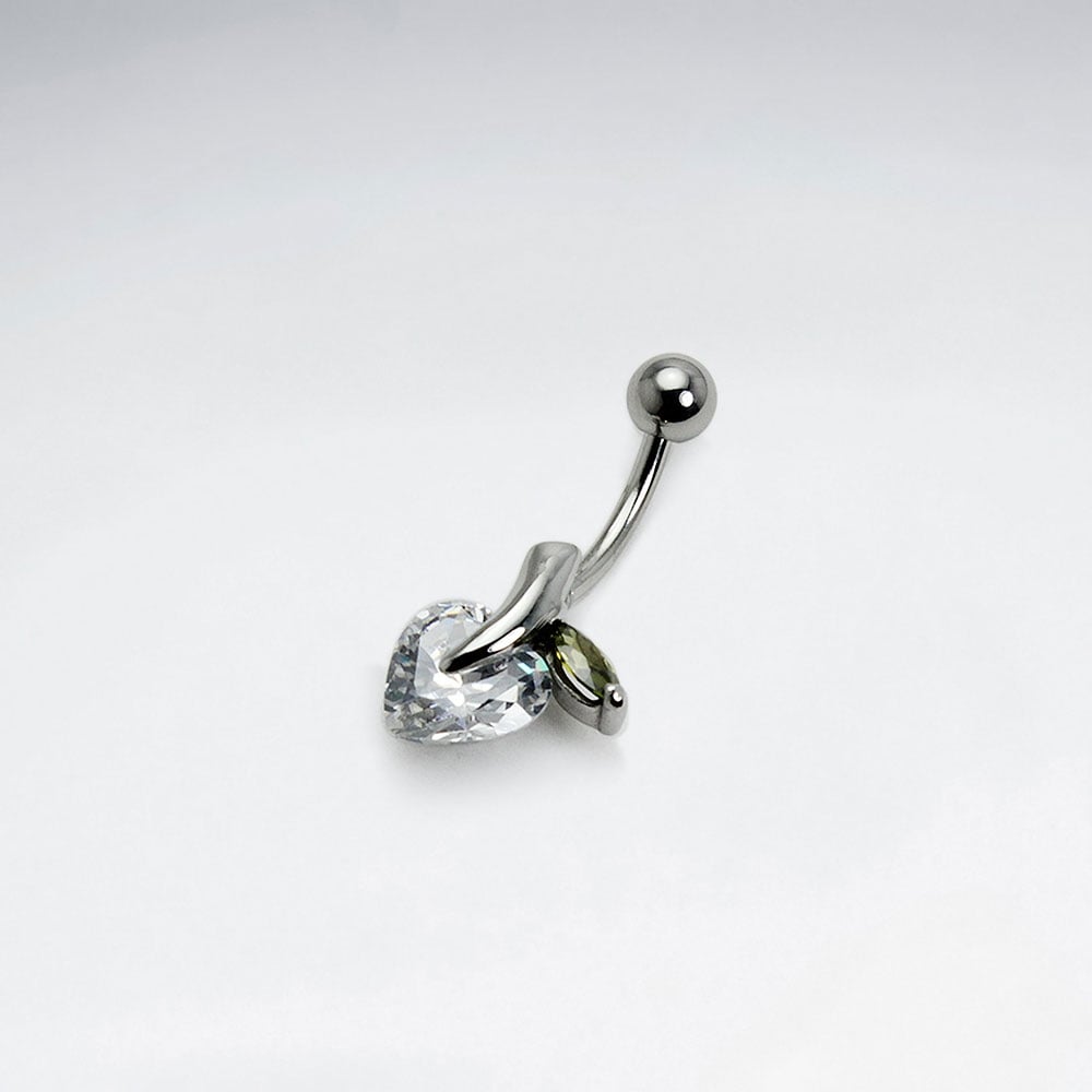 Stainless Steel Crystal Apple Body Piercing