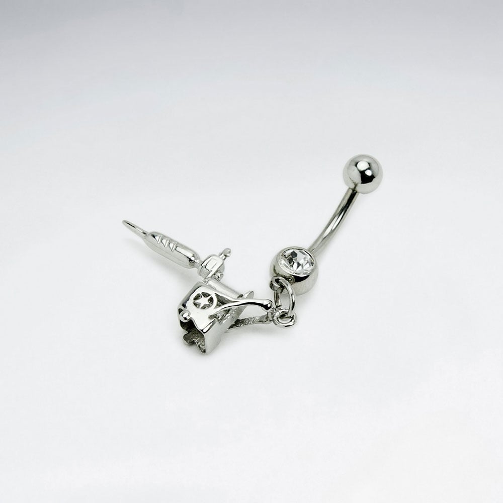 Stainless Steel Crystal Drill Body Piercing