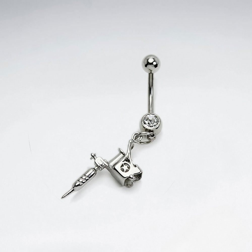 Stainless Steel Crystal Drill Body Piercing