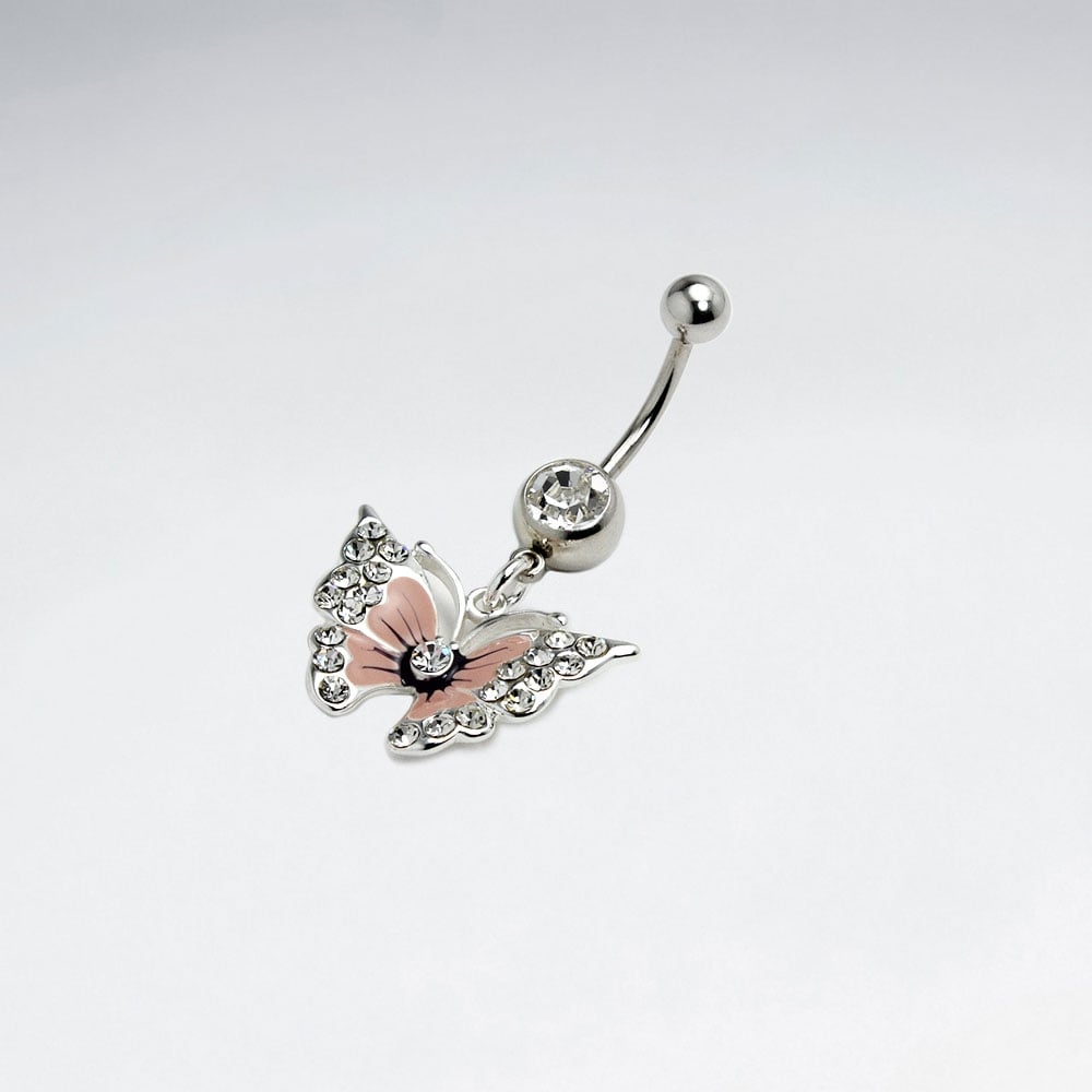 Stainless Steel Crystal Feminine Butterfly Body Piercing