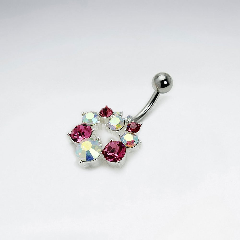 Stainless Steel Crystal Open Wreath Body Piercing