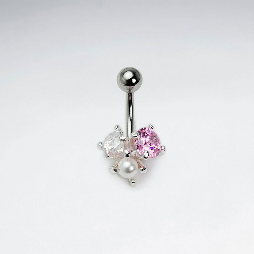 Stainless Steel Crystal Cluster Body Piercing