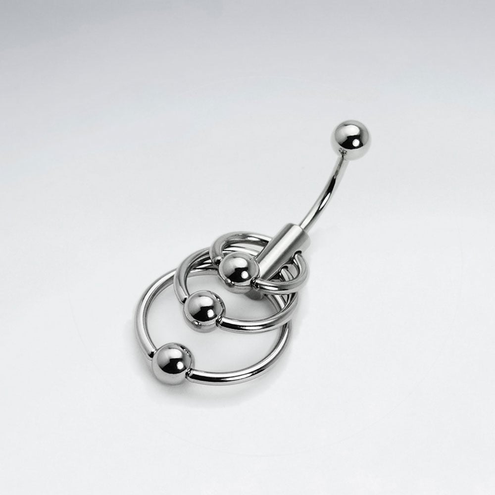 Stainless Steel Bead Ball Multi-Drop Circle Body Piercing