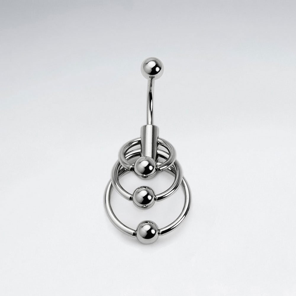 Stainless Steel Bead Ball Multi-Drop Circle Body Piercing