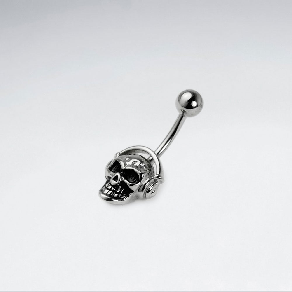Stainless Steel Skull with Headphones Body Piercing