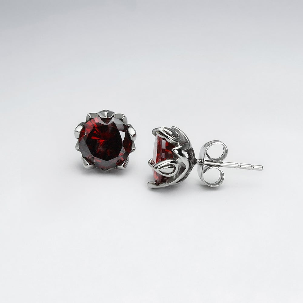 Stainless Steel Rose Blossom Earrings