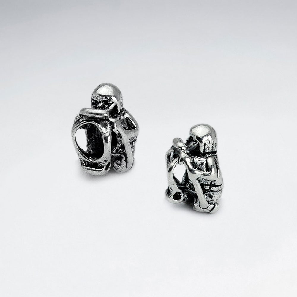 Brass Oxidized Biker Bead Pack Of 10 Pieces