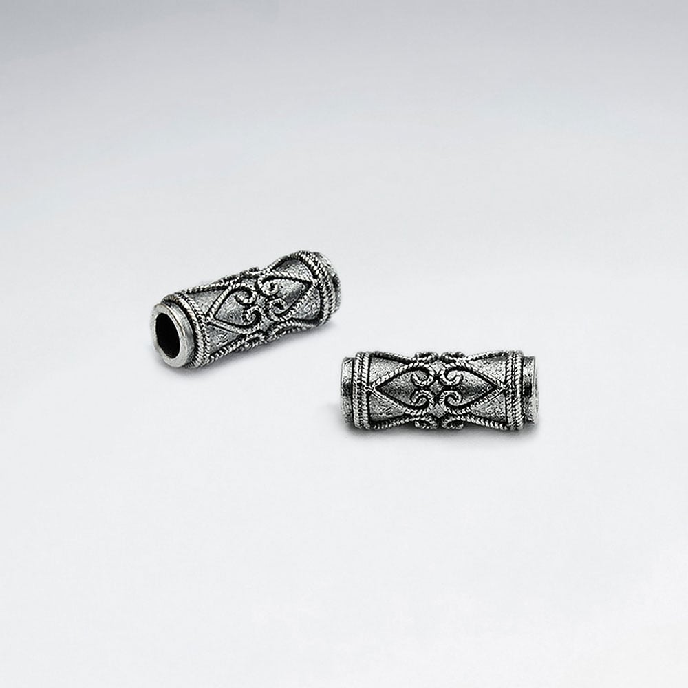 Brass Oxidized Ornate Spacer Bead Pack Of 5 Pieces