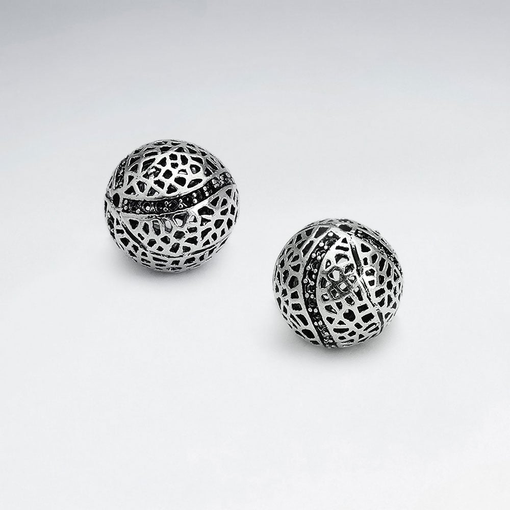 Brass Oxidized Perforated Ball Bead Pack Of 5 Pieces