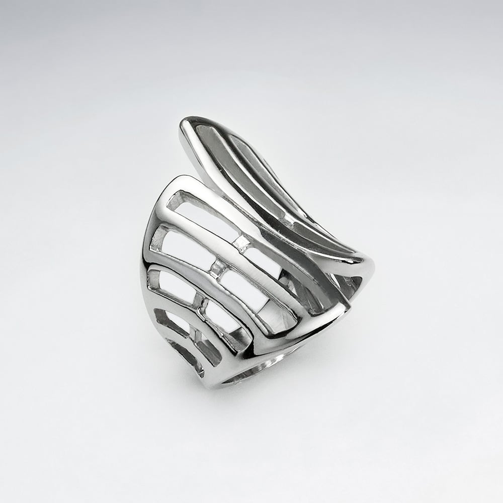 Stainless Steel Modern Geometric Triangle Wrap Ring