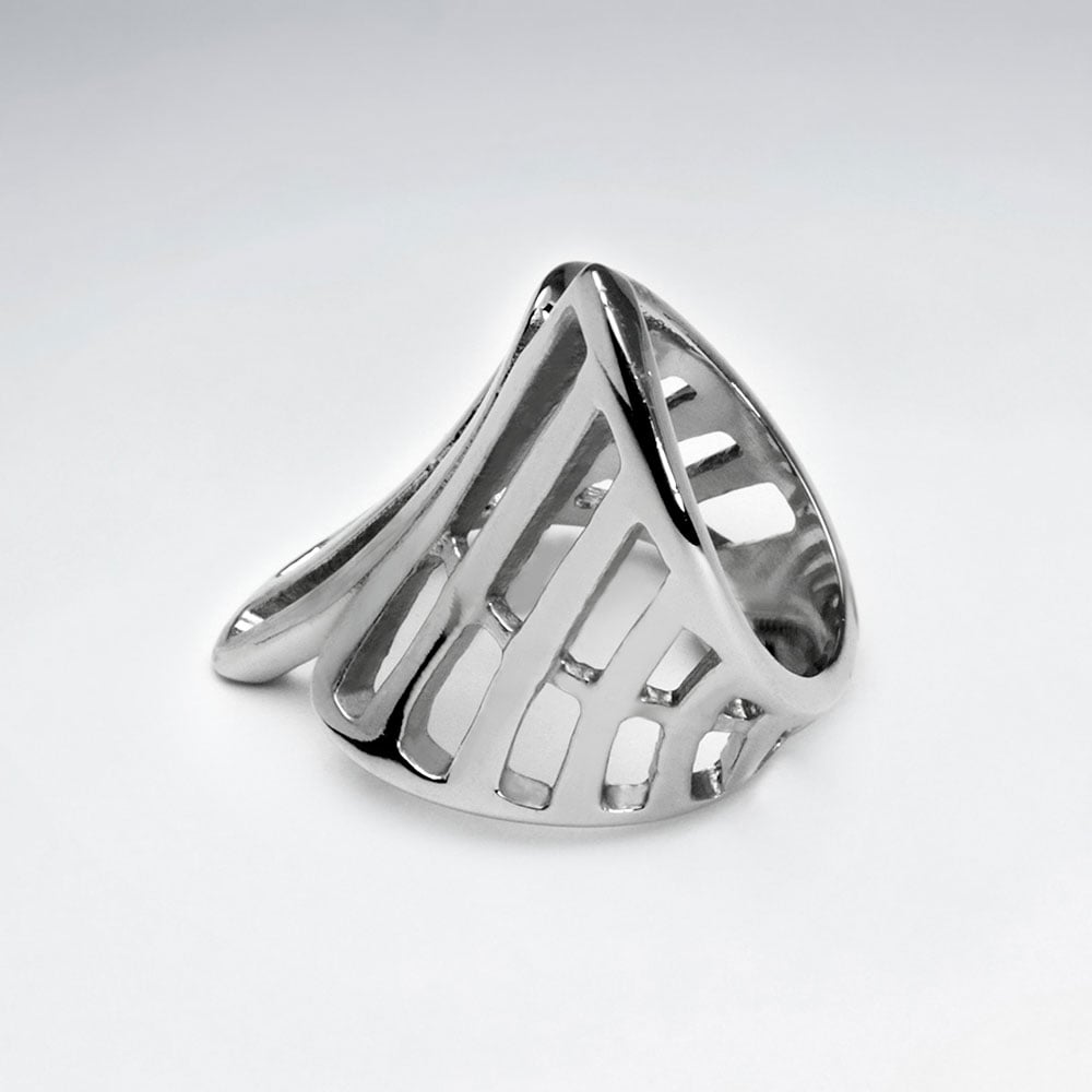 Stainless Steel Modern Geometric Triangle Wrap Ring