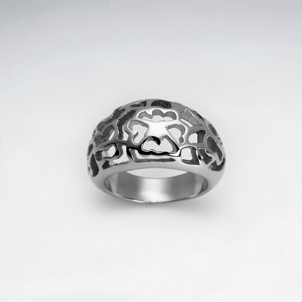 Stainless Steel Filigree Ring