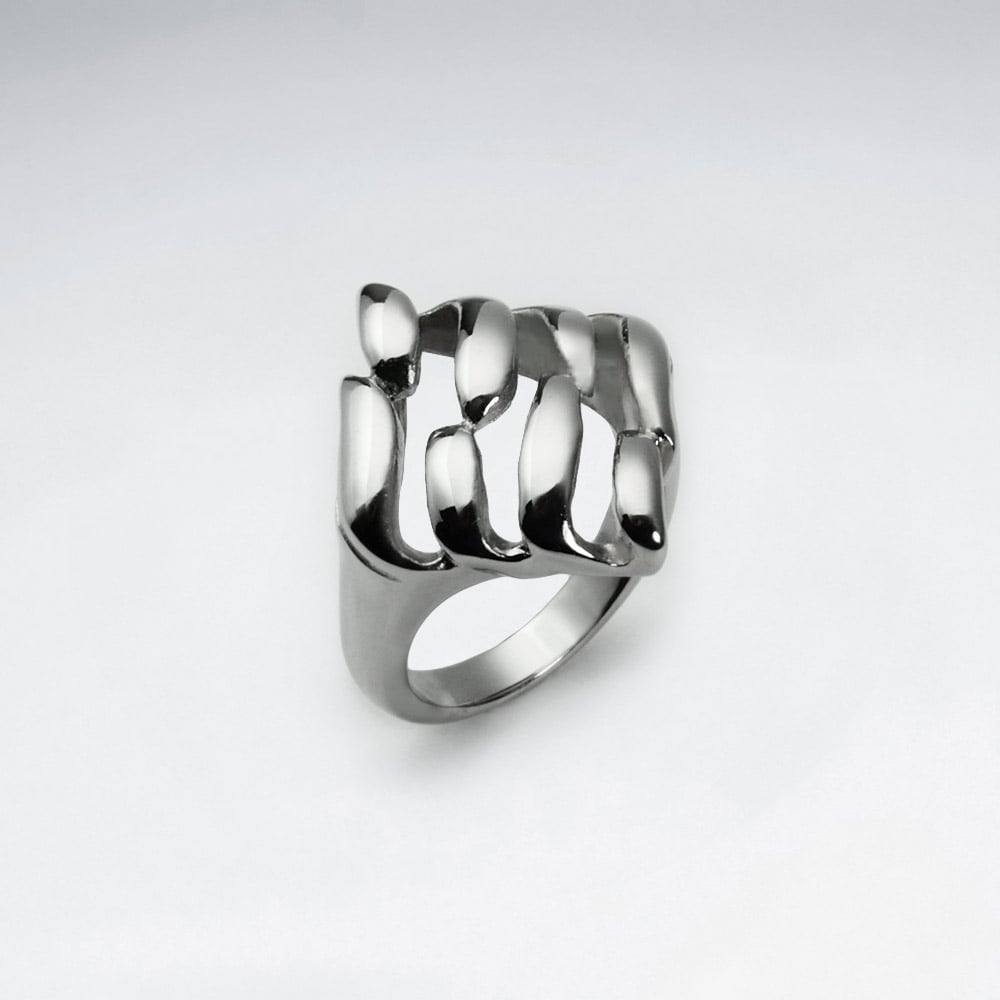 Stainless Steel Modern Sophistication Statement Ring