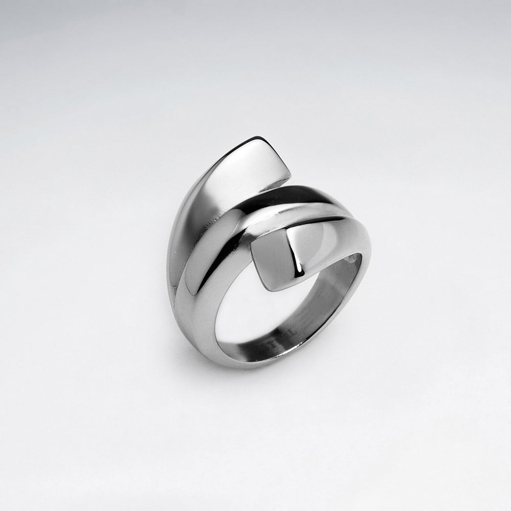 Stainless Steel Sculpture Art Wrap Ring