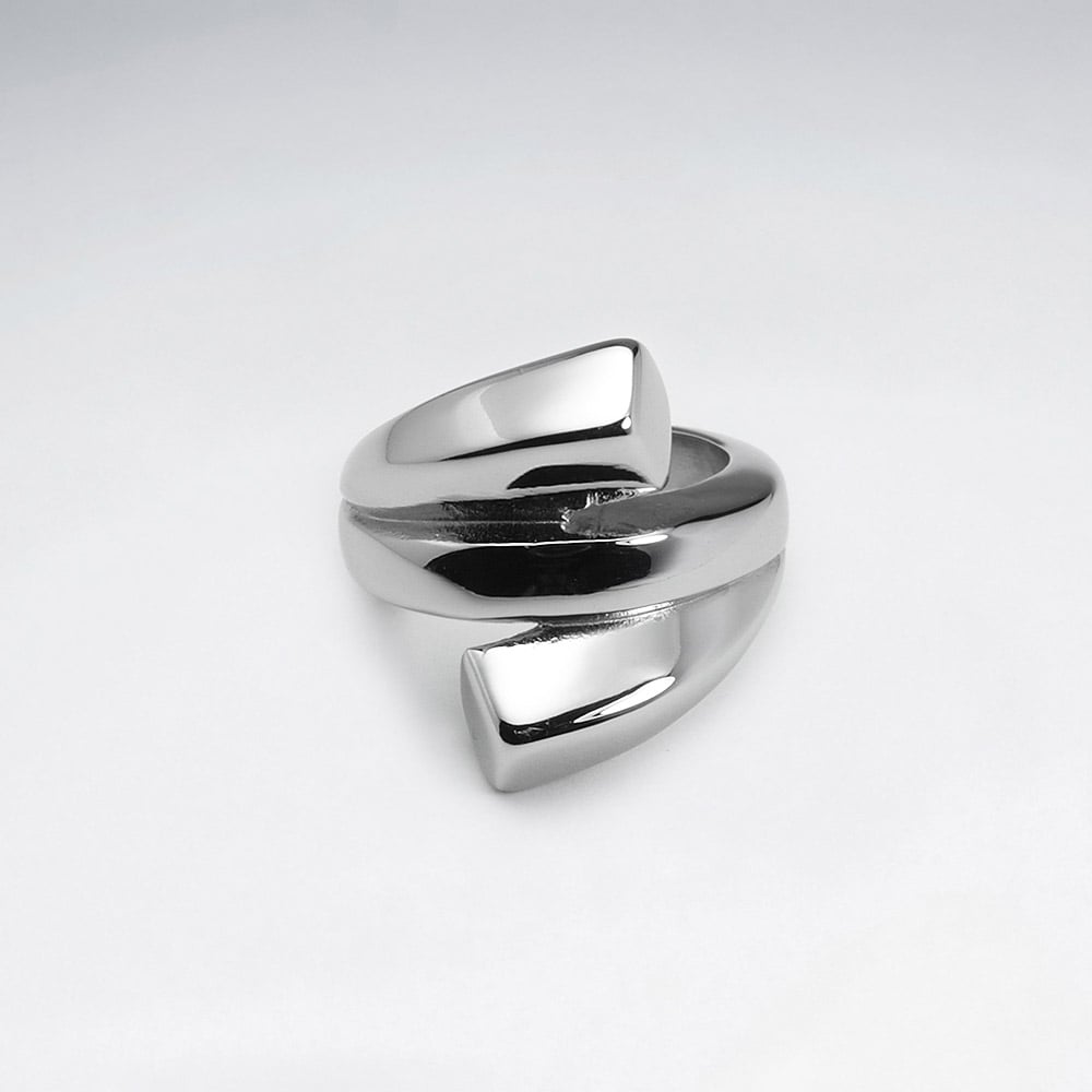Stainless Steel Sculpture Art Wrap Ring