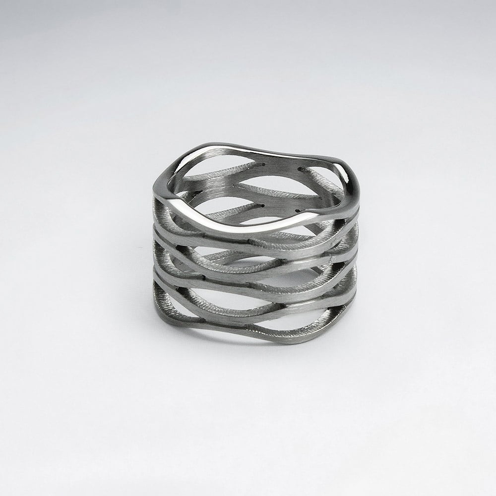 Stainless Steel  Cutout Pattern Ring
