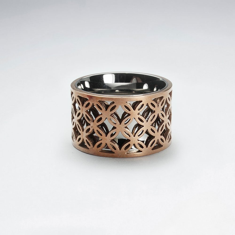 Rosegold Stainless Steel Floral Cutout Pattern Ring