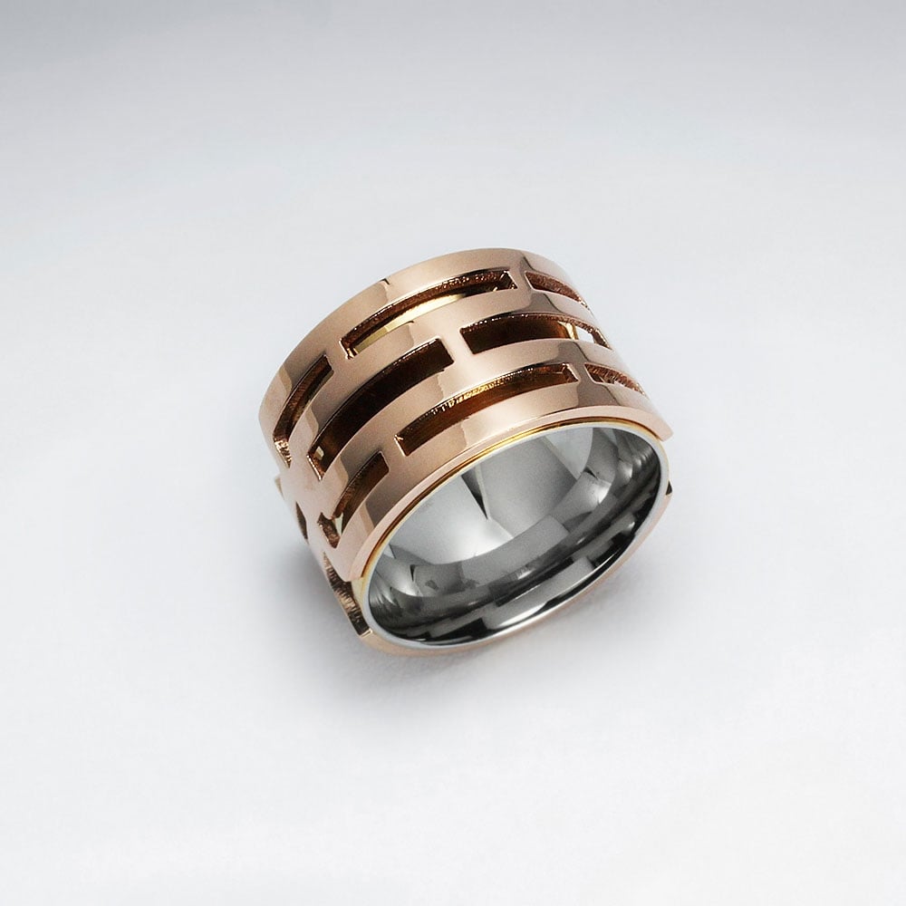 Rosegold Stainless Steel layered Split Ring