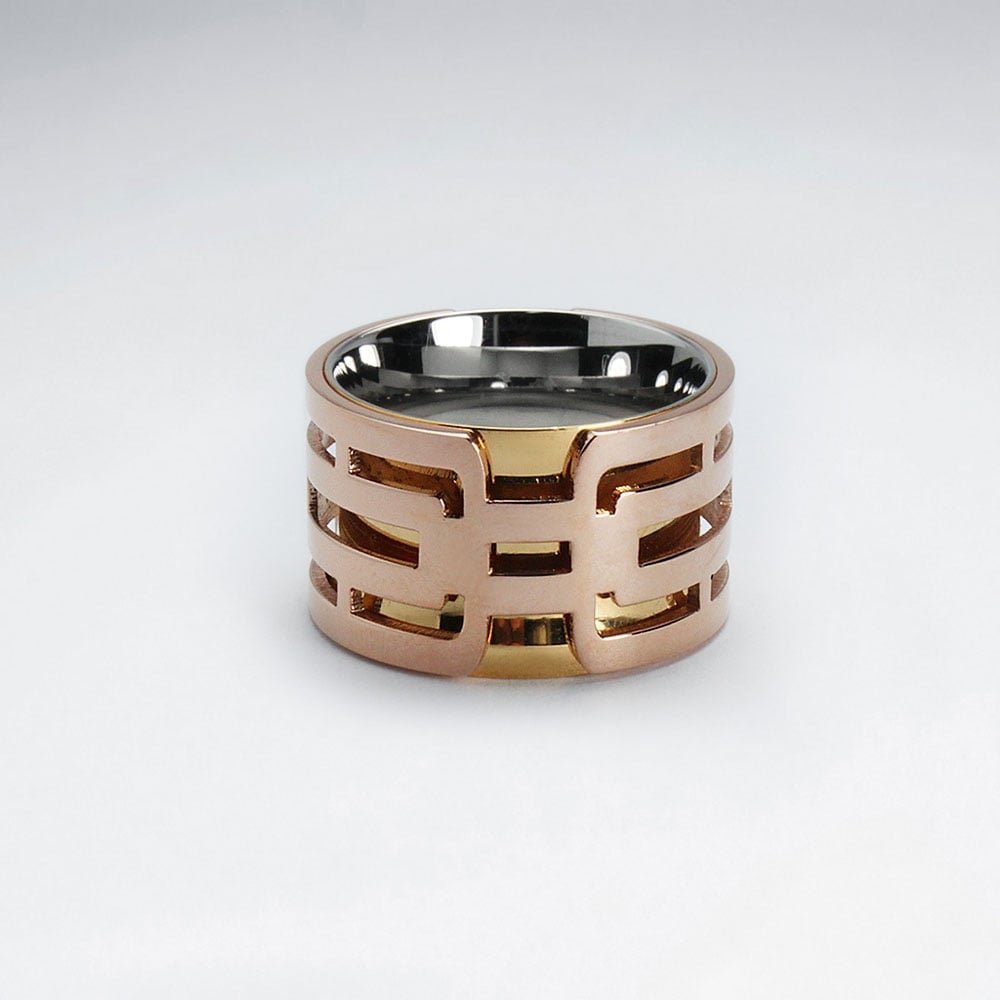 Rosegold Stainless Steel layered Split Ring