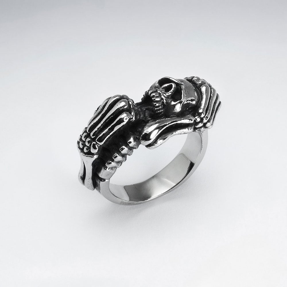 Stainless Steel Skull & Bones Ring