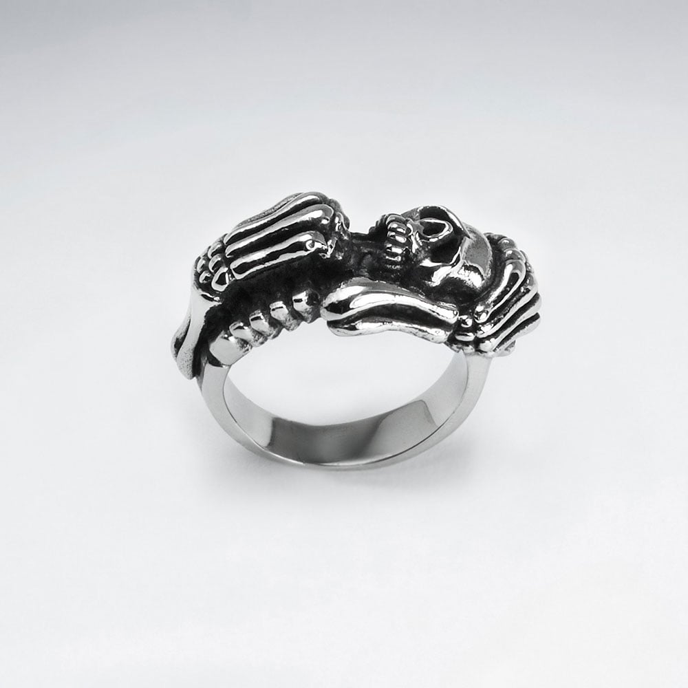 Stainless Steel Skull & Bones Ring