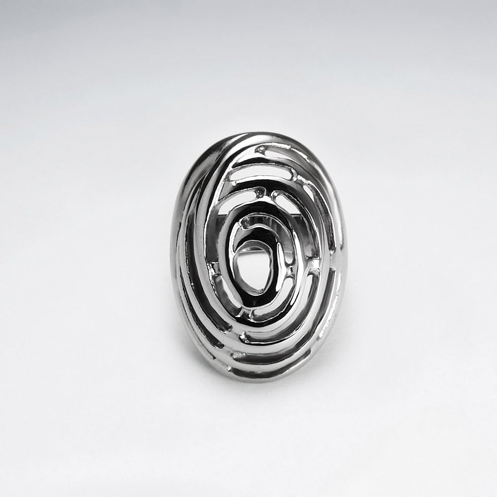 Stainless Steel Mystical Spiral Cutout Ring