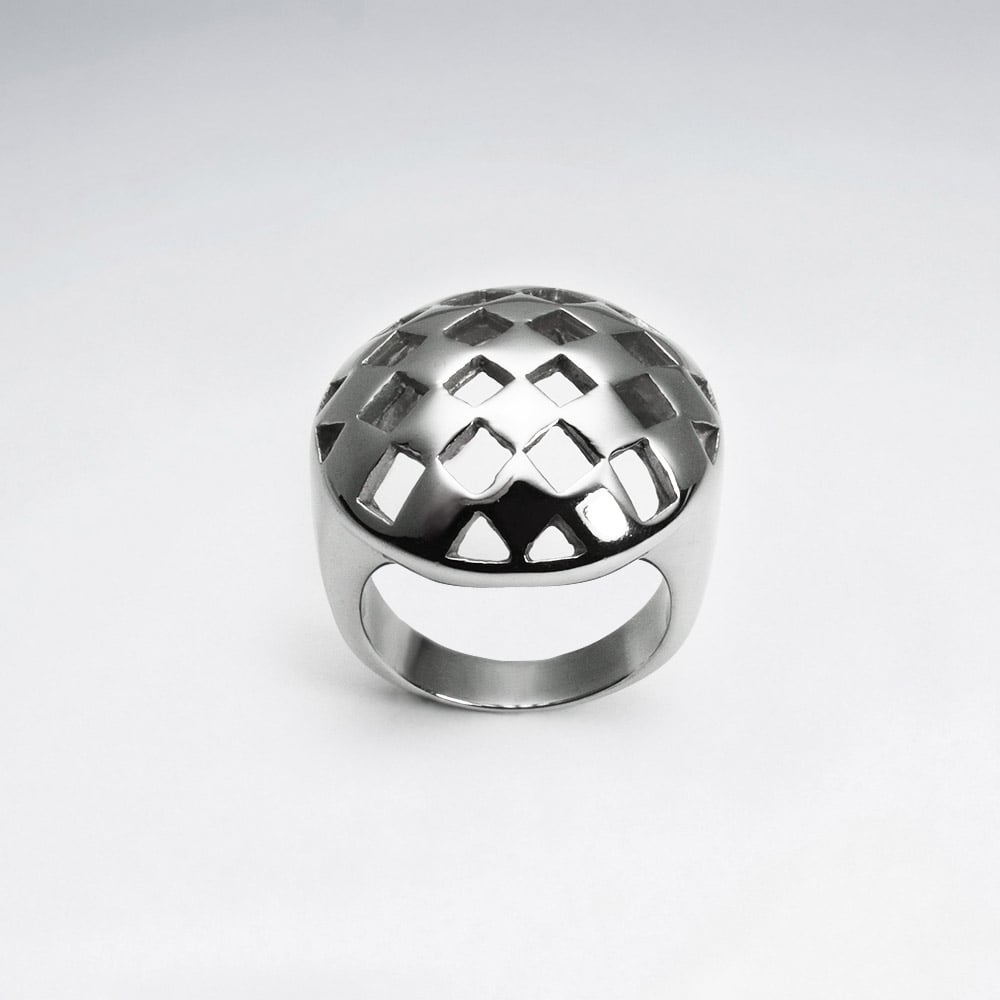 Stainless Steel Domes Checkered Cutout Ring