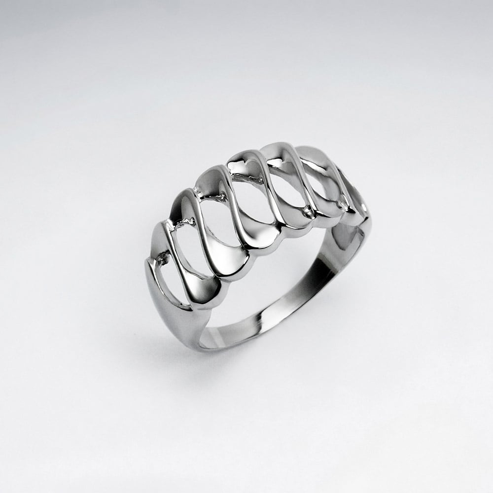 Stainless Steel Openwork Twist Ring