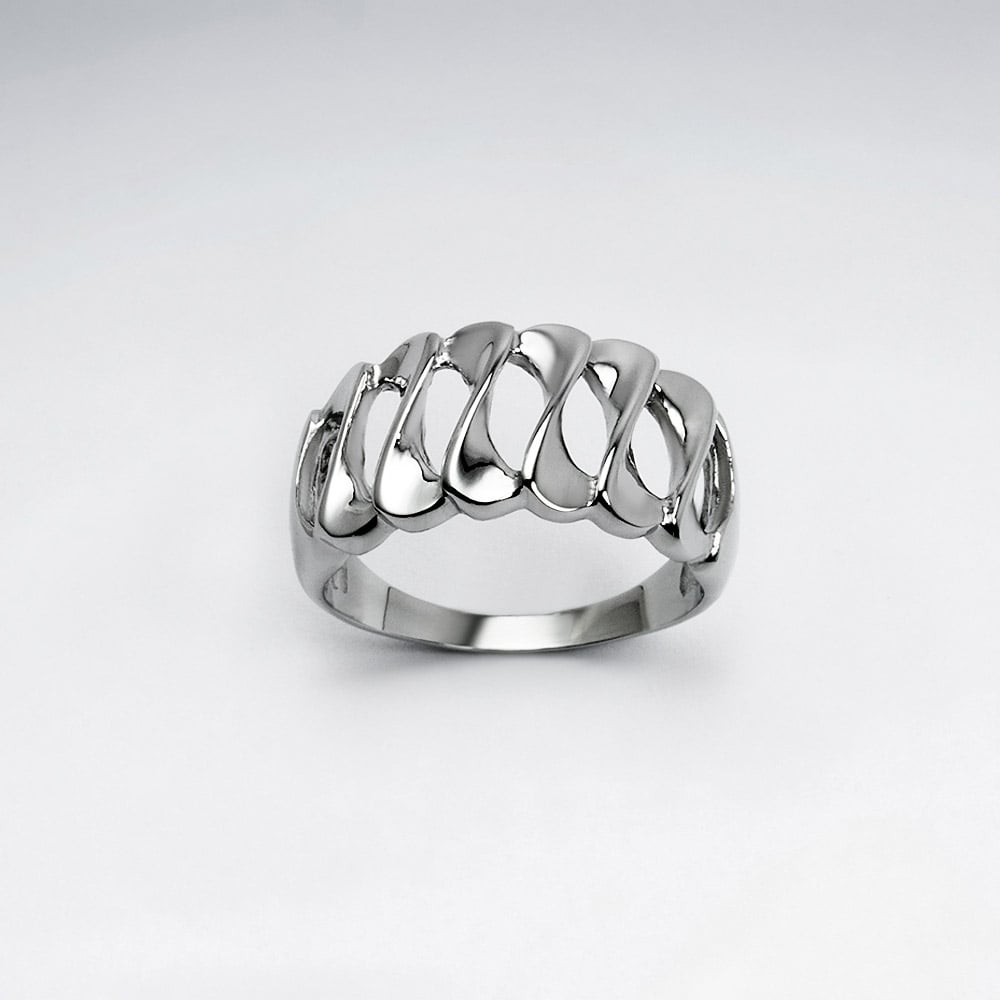 Stainless Steel Openwork Twist Ring