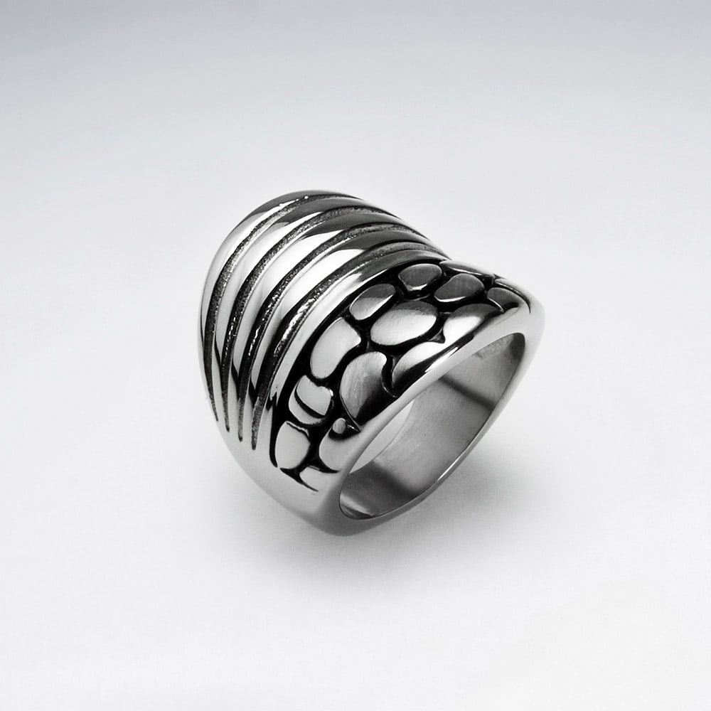 Stainless Steel Double Grooved Ring